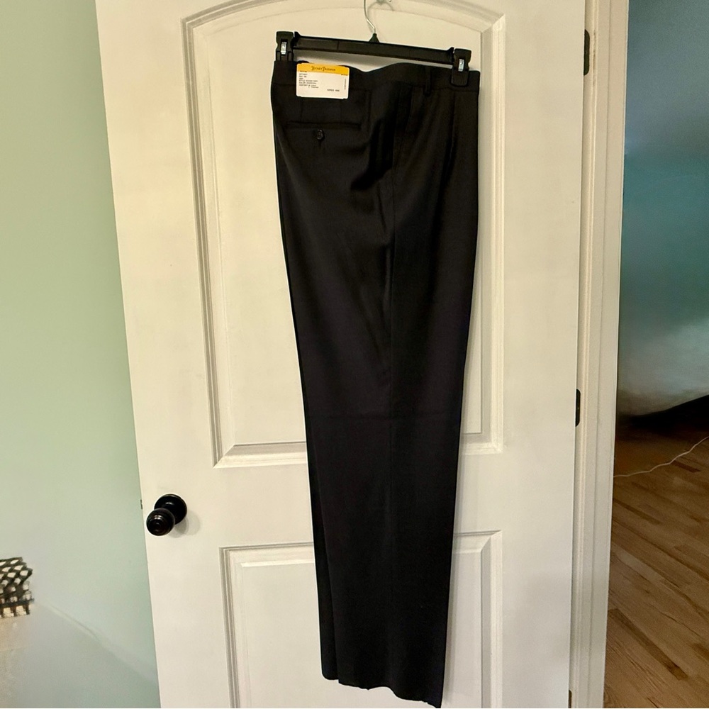 NWT Hickey Freeman Charcoal Gray 98%Wool 2%Spandex Suit Pants Pleat UnHemmed 48W